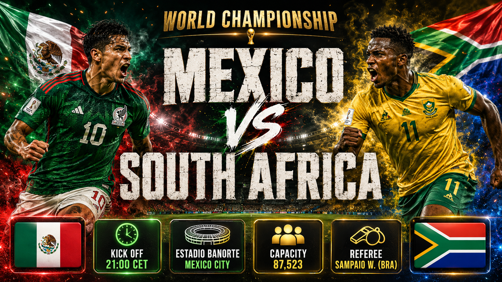 Mexico - Sydafrika : Estadio Azteca danner rammen om den historiske åbning på et nyt VM